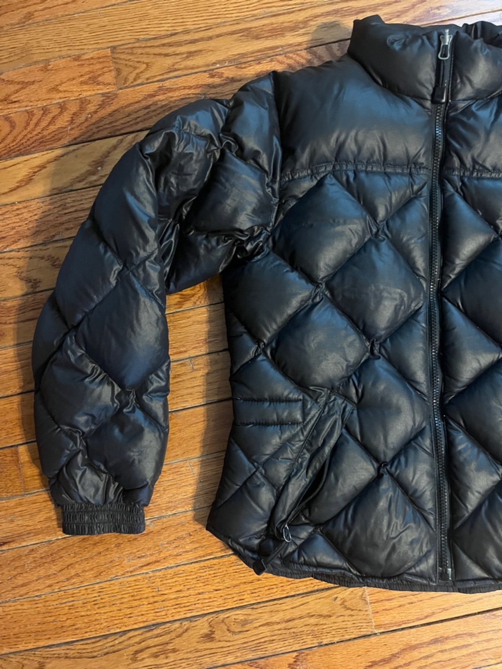 The North Face Black Puffer Coat with Elastic Hem - Picture 4 of 16